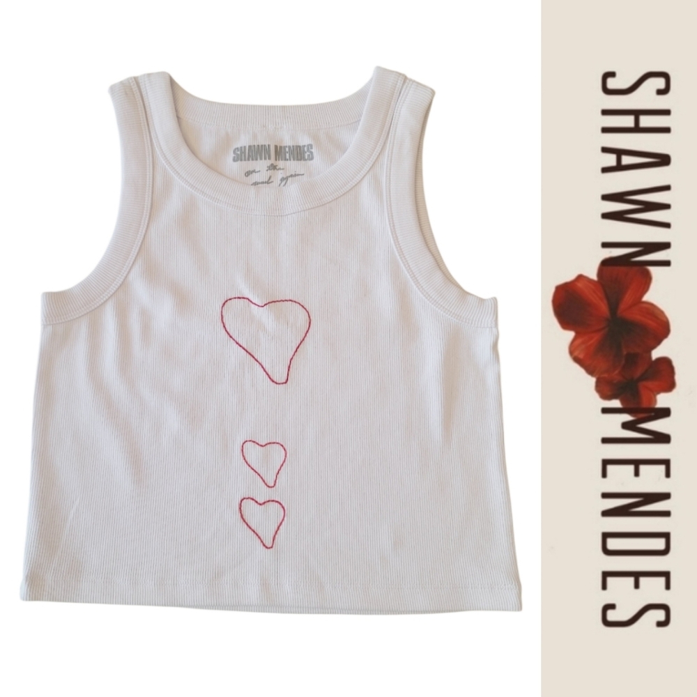 🆕️ Shawn Mendes Official Merchandise On The Road Again Tour Heart Tank Top